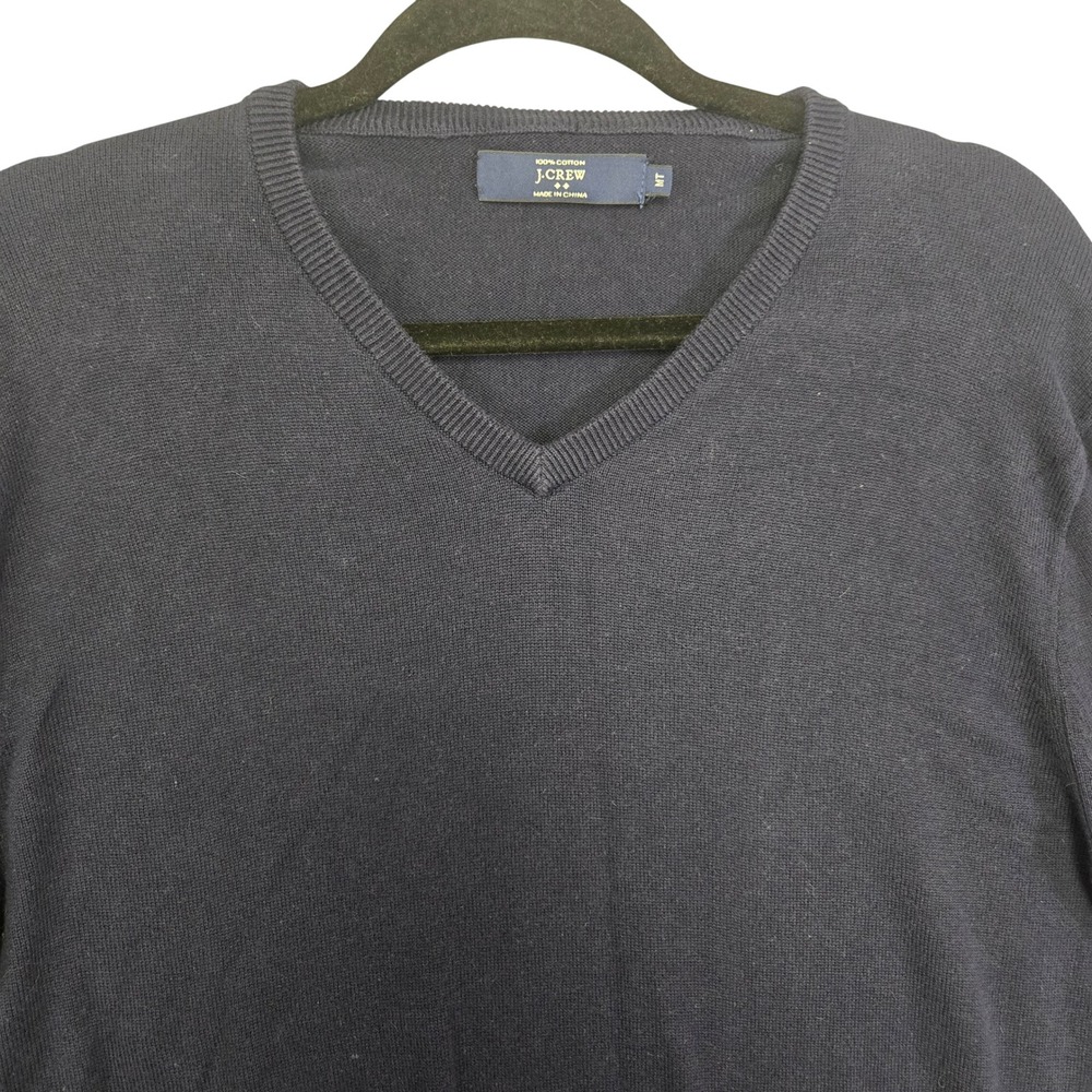 J.Crew Mens MT Tall Navy 100% Cotton V Neck Sweater Preppy Classic